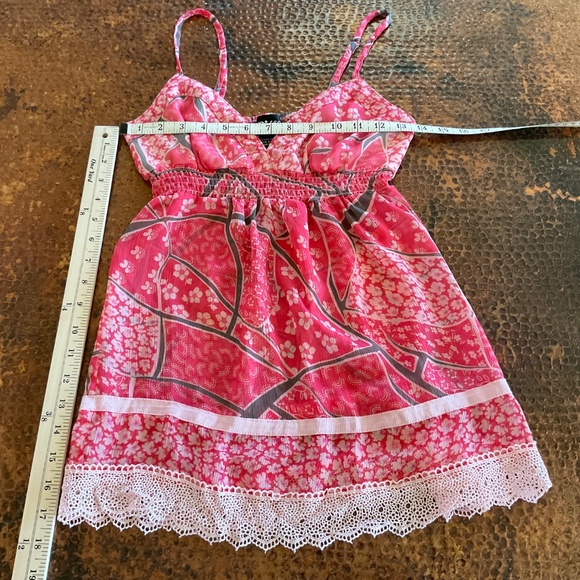 Wet Seal Floral Print with lace Cami Size S Red/Brown - Picture 8 of 8